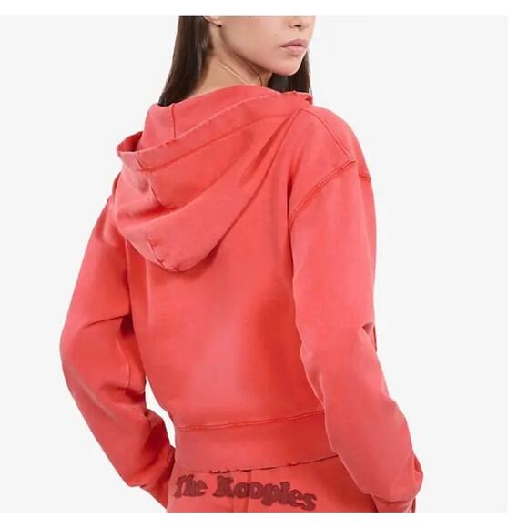 The Kooples Text-Appliqué Zip-Through Cotton-Jersey Hoodie 4 - Picture 4 of 16